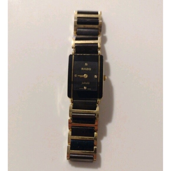 Rado Jubile 18mm Black Gold Womens Quartz Diamond Wristwatch Ceramic Bracelet main image 11
